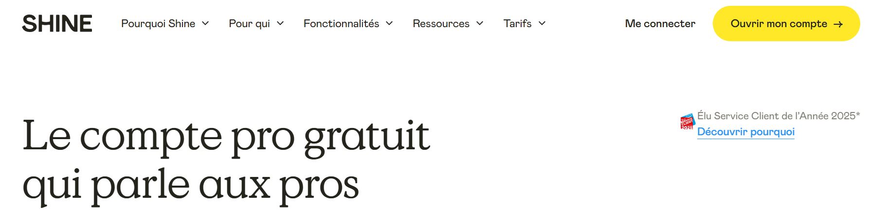 Les avantages du compte pro Shine